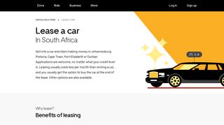 Lease a car in South Africa | Uber