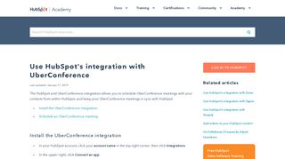 Use HubSpot's integration with UberConference - HubSpot Support