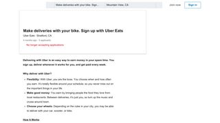 Uber Eats hiring Make deliveries with your bike. Sign up ... - LinkedIn