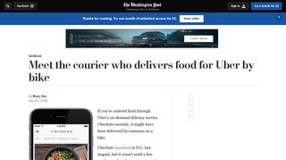 Meet the courier who delivers food for Uber by bike - Washington Post