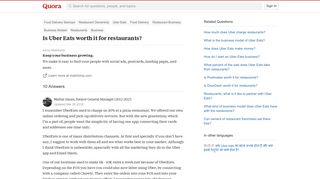 Is Uber Eats worth it for restaurants? - Quora