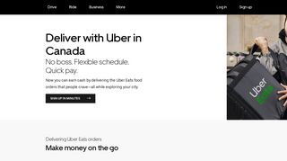 Signing up to deliver - Uber