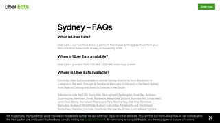 Sydney FAQs – Uber Eats