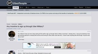 Any incentive to sign up through Uber Military? | Uber Drivers Forum