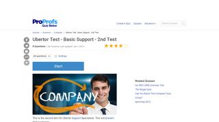 Ubertor Test - Basic Support - 2nd Test - ProProfs Quiz