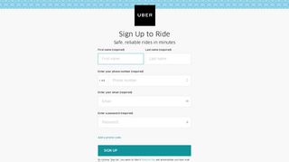 Uber | Sign Up to Ride