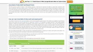 Union Bank Of India Credit Card Reward Points - CreditMantri