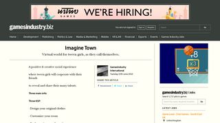 Imagine Town | GamesIndustry.biz