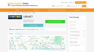 UBIMET - Meteorological Services - Mining Supply Directory
