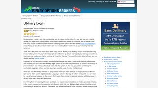 Ubinary Login—Enter the World of Higher ProfitsBinary Options Brokers