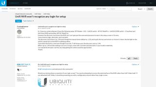 Unifi NVR won't recognize any login for setup - Ubiquiti Networks ...