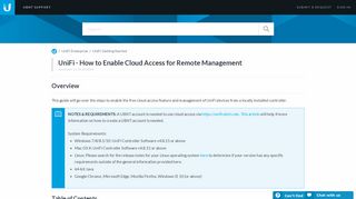 UniFi - How to Enable Cloud Access for Remote ... - UBNT Support