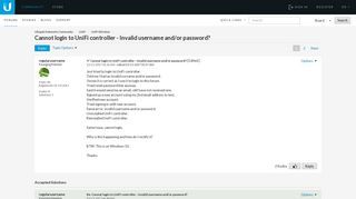 Solved: Cannot login to UniFi controller - Invalid username and/or ...