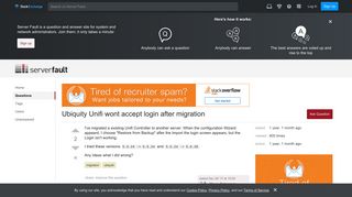 ubiquiti - Ubiquity Unifi wont accept login after migration ...