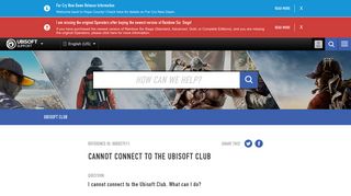Cannot Connect to the Ubisoft Club - Ubisoft Support