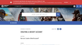 Creating a Ubisoft account - Ubisoft Support