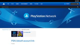 PSN-Ubisoft account link - PlayStation Network Support