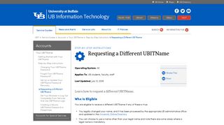 Requesting a Different UBITName - UBIT - University at Buffalo