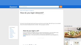 How do you login Ubiworld - Answers.com