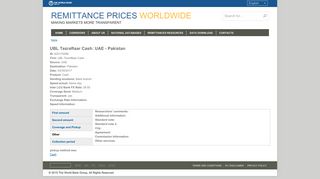 UBL Tezraftaar Cash: UAE - Pakistan | Remittance Prices Worldwide