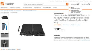 Upper Bounce Trampoline Replacement Net, Fits ... - The Home Depot