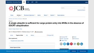A single ubiquitin is sufficient for cargo protein entry into MVBs in the ...