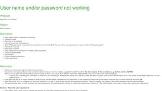 User name and/or password not working