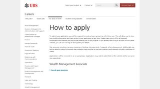 How to apply | UBS Global topics