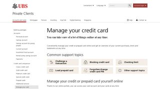 Cards Online Portal | UBS Switzerland