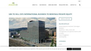 UBS to sell CEFS International business to Montagu Private Equity ...