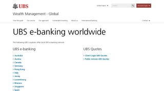 UBS e-banking worldwide | UBS Global topics