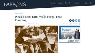 Week's Best: UBS, Wells Fargo, Free Planning - Barron's