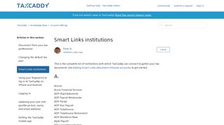 Smart Links institutions – TaxCaddy