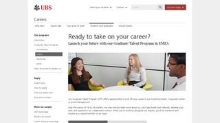 Graduate Program EMEA | UBS Global topics
