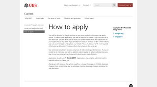 How to apply | UBS Global topics