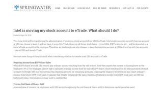 Intel is moving my stock account to eTrade. What should I do?