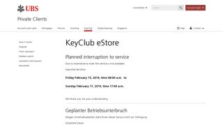 Start Page | UBS KeyClub eStore