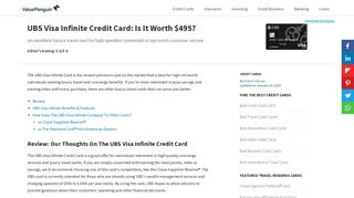 UBS Visa Infinite Credit Card: Is It Worth $495? | Credit Card Review ...