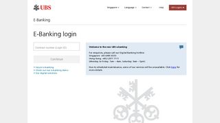 UBS e-banking login | UBS Singapore