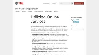 Utilizing Online Services | UBS United States