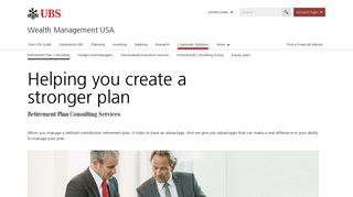 Retirement Plan Consulting | UBS United States