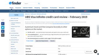 UBS Visa Infinite credit card review | finder.com