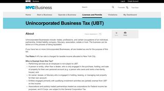 Unincorporated Business Tax (UBT) - NYC Business - NYC.gov