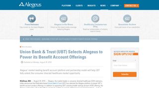 Union Bank & Trust (UBT) Selects Alegeus to Power its Benefit ...