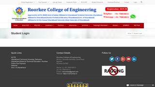 Student Login - Roorkee College of Engineering