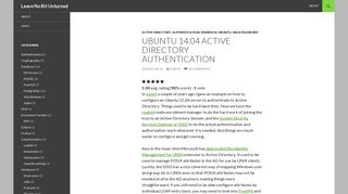 Ubuntu 14.04 Active Directory Authentication | Leave No Bit Unturned