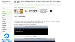 Run software on the tty1 console instead of getty login on Ubuntu ...