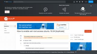 How to enable ssh root access ubuntu 16.04 - Ask Ubuntu