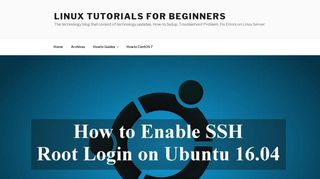 How to Enable SSH Root Login on Ubuntu 16.04