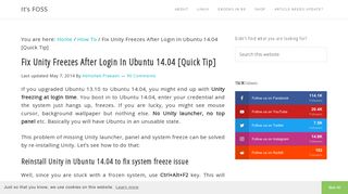Fix Unity Freezes After Login In Ubuntu 14.04 [Quick Tip] - It's FOSS